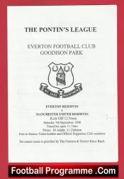 Everton v Manchester United 1998 – Reserves Treble Season 98/99