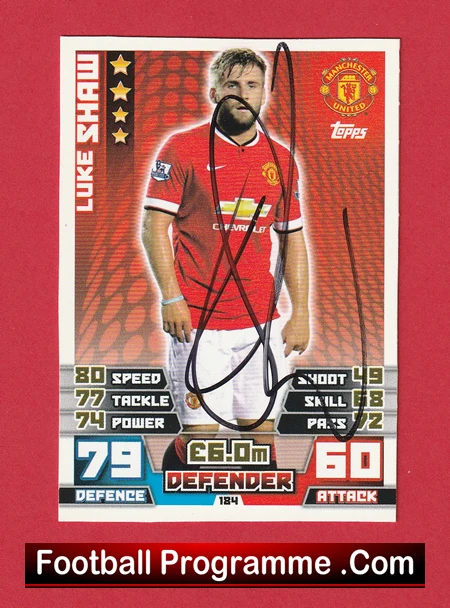 Manchester United Luke Shaw Autographed Signed Football Card Man Utd - Image 2