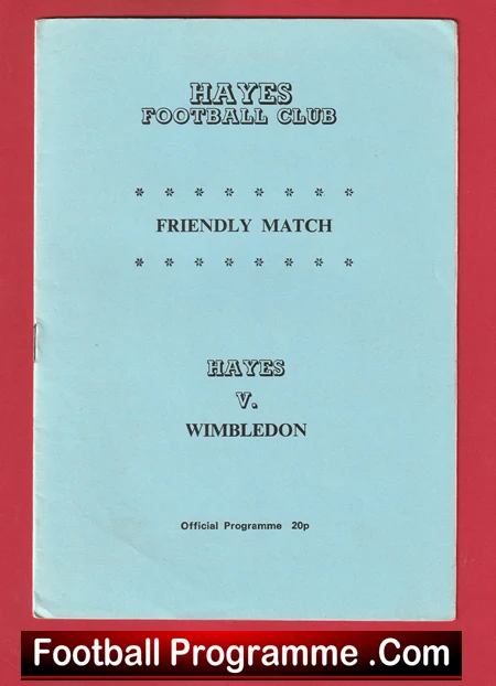 Hayes v Wimbledon 1984 - Pre Season Friendly - Image 2