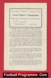 Leeds United v Djurgardens 1958 – Elland Road Friendly Game