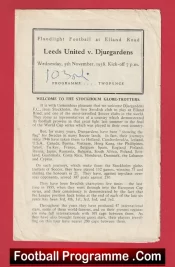 Leeds United v Djurgardens 1958 – Elland Road Friendly Game