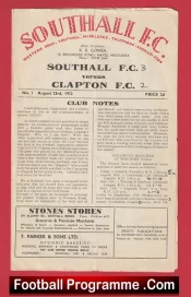 Southall v Clapton 1952 – 1950s Programme