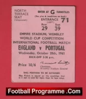 England v Portugal 1961 – Match Ticket