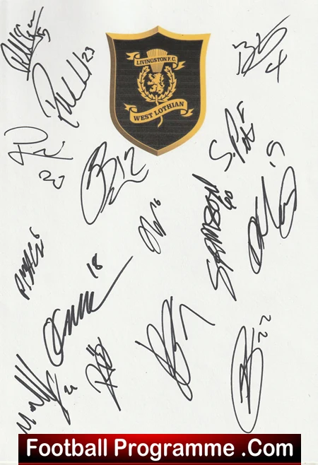 Livingston Football Team Multi Signed Autographed Sheet - Image 2