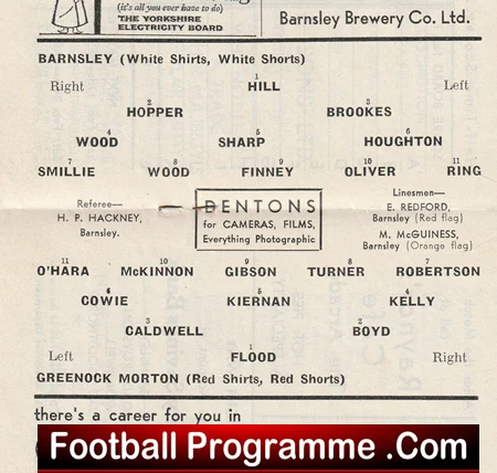 Barnsley v Greenock Morton 1962 - Friendly Match - Image 3