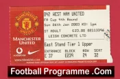 Manchester United v West Ham United 2003 – FA Cup Match Ticket