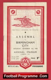 Arsenal v Birmingham City 1948 – 1940s Old Football Programmes