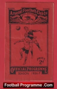 Arsenal v Bolton Wanderers 1937 – 1930s Football Programmes