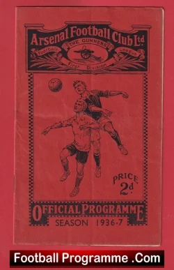 Arsenal v Bolton Wanderers 1937 - 1930s Football Programmes - football programme