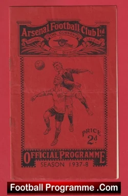 Arsenal v Bolton Wanderers 1938 - 1930s FA Cup - football programme
