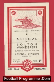 Arsenal v Bolton Wanderers 1949 – 1940s Old Football Programmes