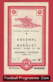 Arsenal v Burnley 1948 – 1940s Old Football Programmes