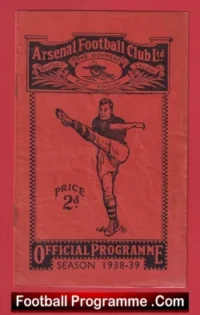 Arsenal v Leicester City 1938 – 1930s Football Programmes