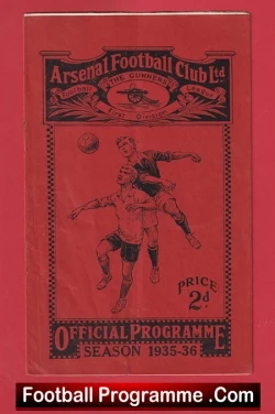 Arsenal v Manchester City 1935 - 1930s Football Programmes + Matt Busby - football programme