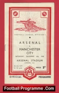 Arsenal v Manchester City 1948 – 1940s Old Football Programmes