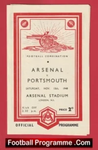 Arsenal v Portsmouth 1948 – 1940s Old Football Programmes