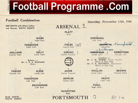 Arsenal v Portsmouth 1948 - 1940s Old Football Programmes - Image 3
