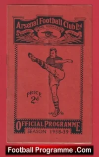 Arsenal v Preston 1938 – 1930s Football Programmes