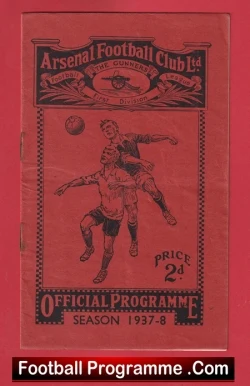 Arsenal v Preston 1938 - 1930s Football Programmes FA Cup - football programme