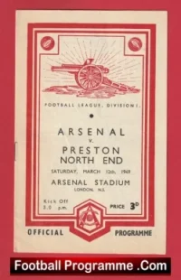 Arsenal v Preston 1949 – 1940s Old Football Programmes