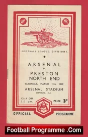Arsenal v Preston 1949 – 1940s Old Football Programmes