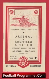 Arsenal v Sheffield United 1949 – 1940s Old Football Programmes
