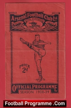 Arsenal v Stoke City 1938 - 1930s Football Programmes - football programme