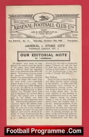 Arsenal v Stoke City 1946 – 1940s Old Football Programmes