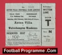 Aston Villa v Wolves 1965 – Semi Final Ticket
