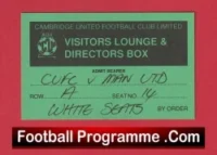 Cambridge United v Manchester United 2015 – Directors Box Ticket