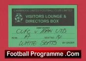 Cambridge United v Manchester United 2015 – Directors Box Ticket