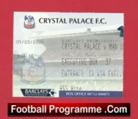 Crystal Palace v Manchester United 2005 – Match Ticket