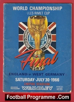 England v Germany 1966 - World Cup Final 66 Multi Signed Original Charlton Ball Plus - football programme