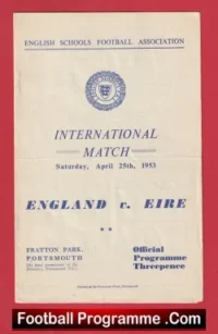 England v Ireland 1953 – Schoolboys Bobby Charlton Portsmouth