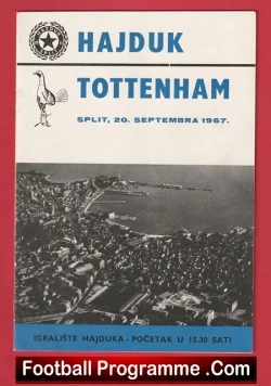 Hajduk Split v Tottenham 1967 - UEFA Cup Croatia - football programme