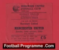 Hereford United v Manchester United 1990 – FA Cup Match Ticket
