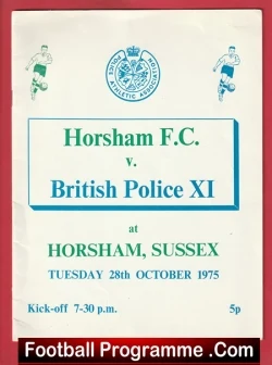 Horsham v British Police 1975 - Sussex - football programme