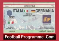 Italy v Germany 1992 – Football Match Ticket