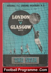 London Boys v Glasgow Boys 1947 – at Arsenal