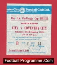 Manchester City v Coventry City 1982 – Semi Final Ticket