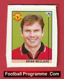 Manchester United Brian McClair Autographed Signed Football Sticker Man Utd - football programme