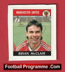 Manchester United Brian McClair Autographed Signed Football Sticker Man Utd - football programme