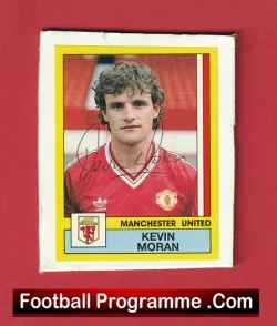 Manchester United Kevin Moran Autographed Signed Football Sticker Man Utd - football programme