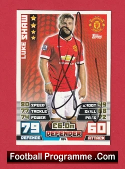 Manchester United Luke Shaw Autographed Signed Football Card Man Utd - football programme
