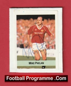 Manchester United Mike Phelan Autographed Signed Football Sticker Man Utd - football programme