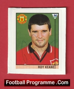 Manchester United Roy Keane Autographed Signed Football Sticker Man Utd - football programme