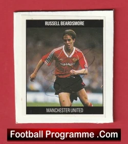 Manchester United Russell Beardsmore Autographed Signed Football Sticker Man Utd - football programme