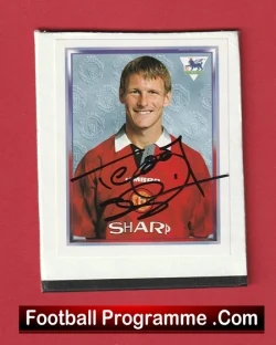 Manchester United Teddy Sheringham Autographed Signed Football Sticker Man Utd - football programme