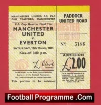 Manchester United v Everton 1983 – Match Ticket FA Cup Q Final