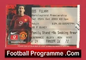 Manchester United v Fulham 2003 – Football Ticket